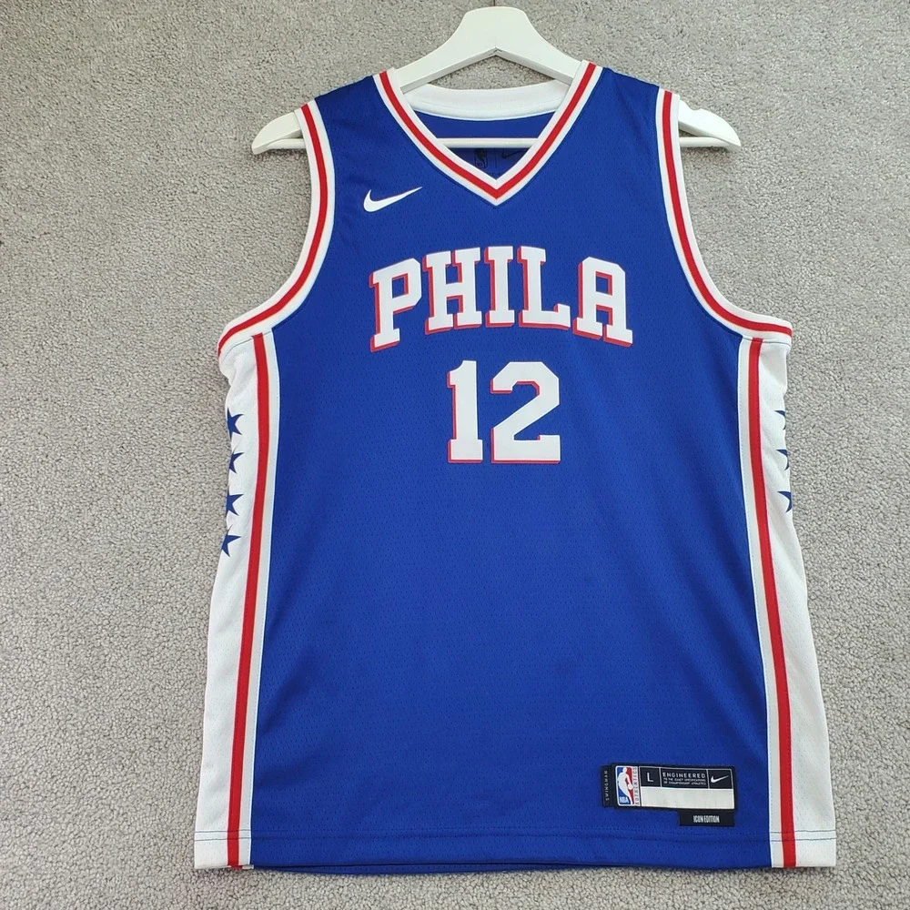 Nike NBA Philadelphia‎ 76ers Tobias Harris Basketball Jersey Blue Boys Large